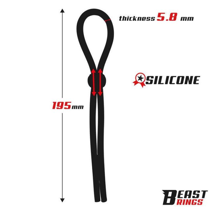Lasso Anneau pour le Pénis Silicone Ajustable
