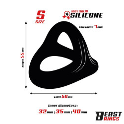 Anneau Triple Silicone Solide 40/35/32mm Taille S