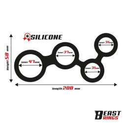 Multi-Anneau pour le Pénis Silicone 47 mm