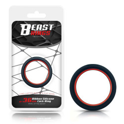 Anneau pour le Pénis 100% Silicone Solide 3.6 cm Rouge et Noir