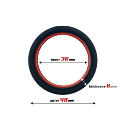Anneau pour le Pénis 100% Silicone Solide 3.6 cm Rouge et Noir