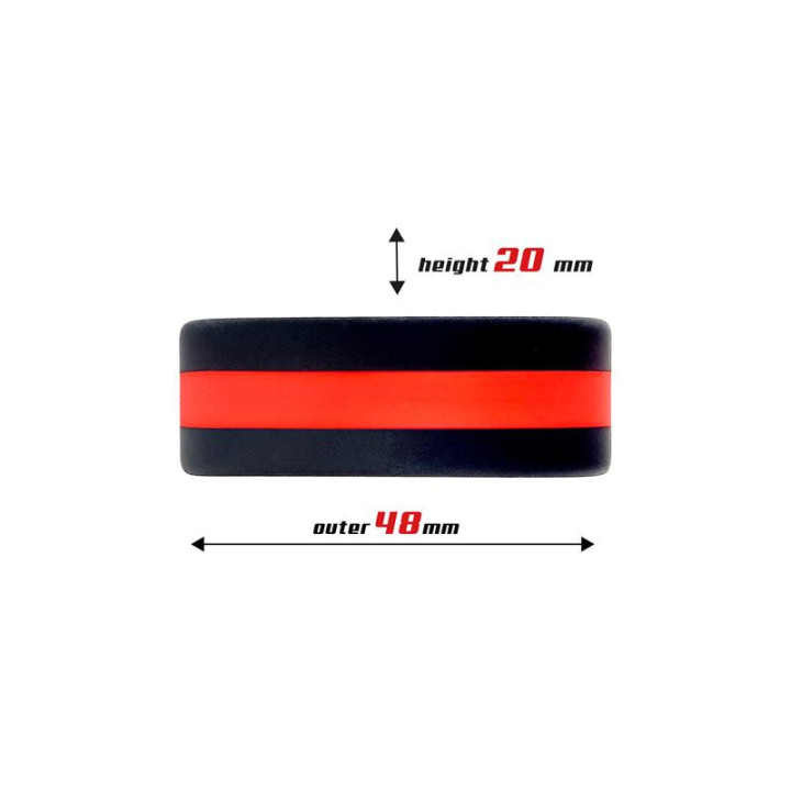 Anneau pour le Pénis 100% Silicone Solide 3.6 cm Rouge et Noir