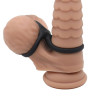 Anneau Triple Pénis et Testicules Silicone Liquide Flexible