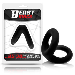 Anneau Double pour le Pénis Silicone Solide 2.5 / 3 cm