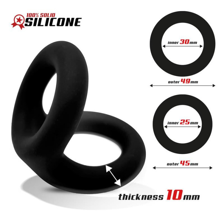 Anneau Double pour le Pénis Silicone Solide 2.5 / 3 cm