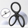 Anneau Triple Pénis et Testicules Silicone Liquide Flexible