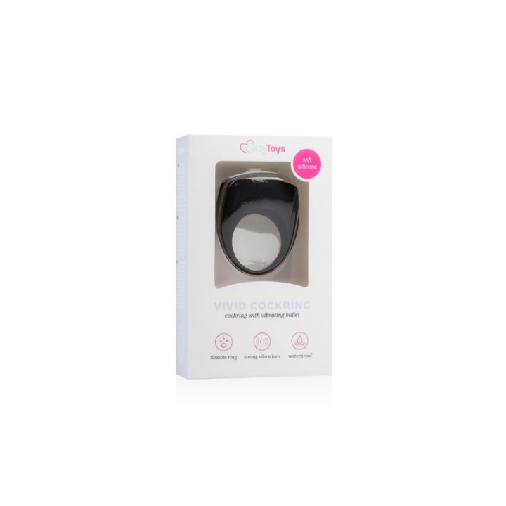 Anneau Pénien avec Vibration Silicone - Noir