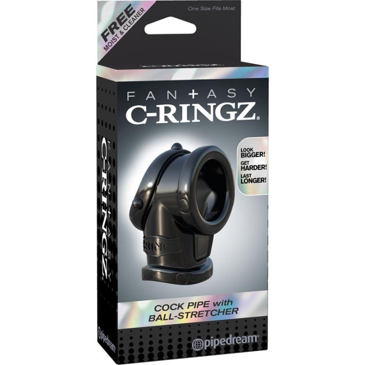 Fantasy C-Ringz Anneau avec Ball-Strecher Couleur Noir