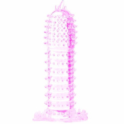 BAILE - GAINE PÉNIENNE AVEC POINTS STIMULANTS TRANSPARENTS 14 CM