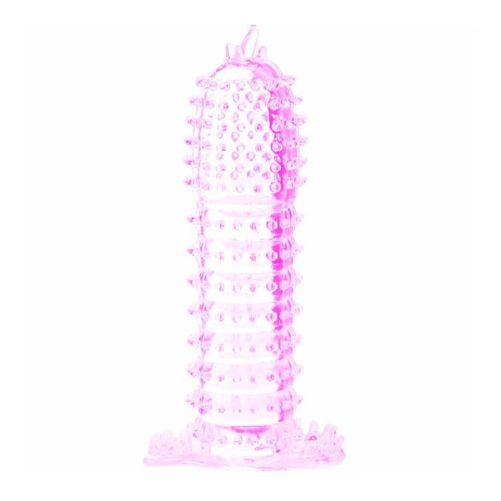 BAILE - GAINE PÉNIENNE AVEC POINTS STIMULANTS TRANSPARENTS 14 CM