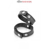 Double cockring ajustable pénis testicules aspect cuir