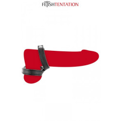 Double cockring ajustable pénis testicules aspect cuir