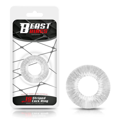 Anneau Pénien Striped Super Flexible 1.9 cm Transparent
