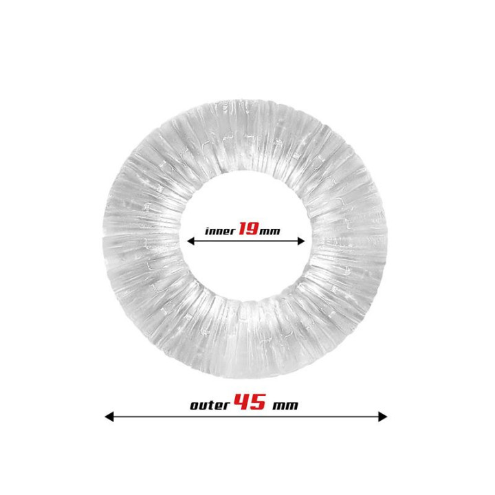 Anneau Pénien Striped Super Flexible 1.9 cm Transparent