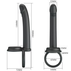 PRETTY LOVE - DILLION DOUBLE PÉNÉTRATION DOUBLE ANNEAU PÉNAL NOIR