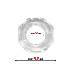 Anneau Pénien Super Flexible Polygonal 2.2 cm Transparent