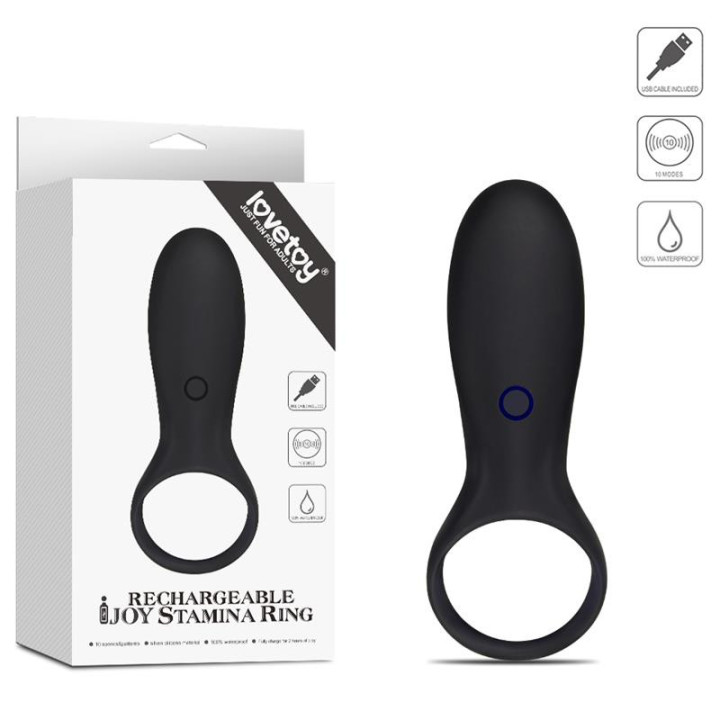 Anneau pour le Pénis iJoy Stamina Ring USB Noir