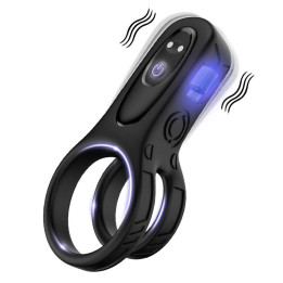 Anneau Double pour le Pénis avec Vibration Mecha-style