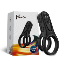 Anneau Double pour le Pénis avec Vibration Mecha-style