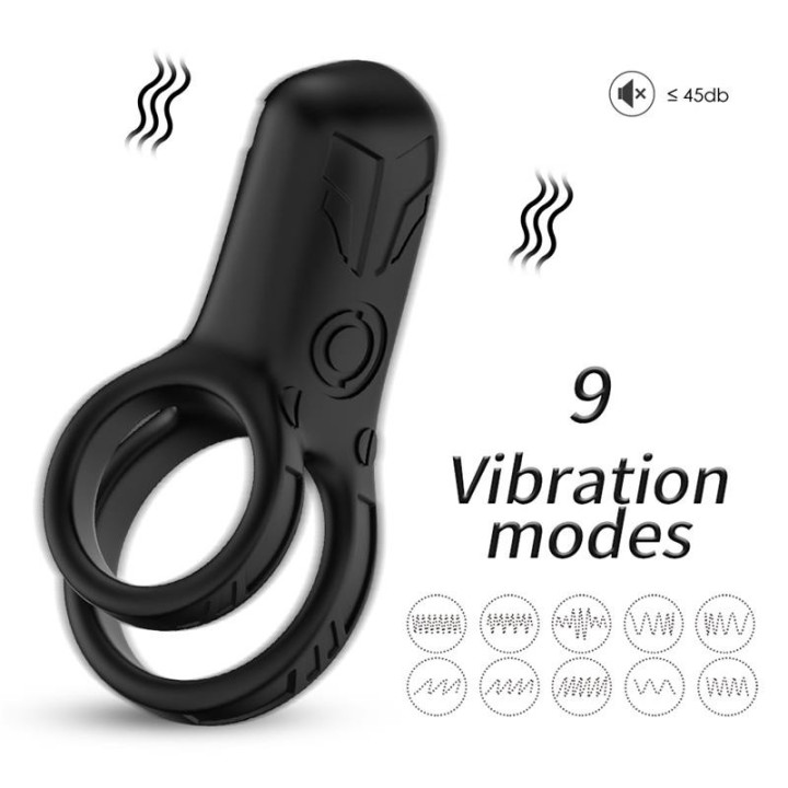 Anneau Double pour le Pénis avec Vibration Mecha-style