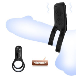 Anneau Double pour le Pénis avec Vibration Mecha-style