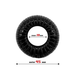 Anneau pour le Pénis Rayé Super Flexible et Résistant 1.9 cm Noir