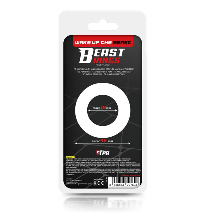 Anneau pour le Pénis Rayé Super Flexible et Résistant 1.9 cm Noir