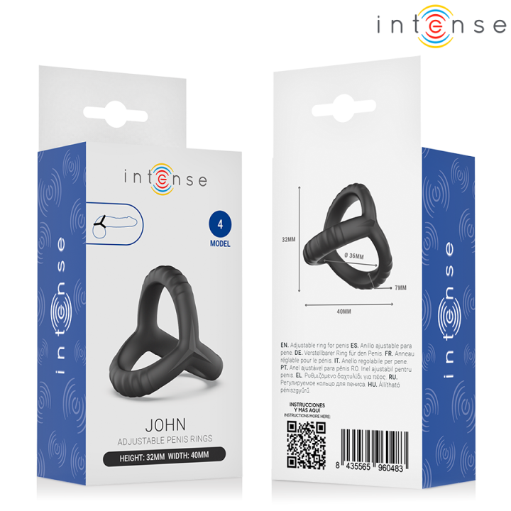 INTENSE - JOHN ANNEAU TRIPLE AJUSTABLE POUR LE PÉNIS MODÈLE 4