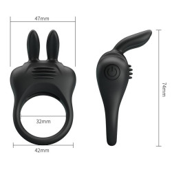 Davion Anneau pour le Pénis avec Vibration et Lapin