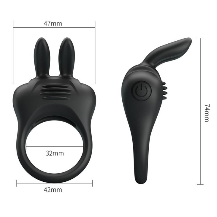Davion Anneau pour le Pénis avec Vibration et Lapin