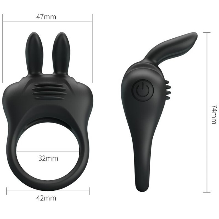 Davion Anneau pour le Pénis avec Vibration et Lapin