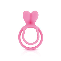 Glamy double cockring pink