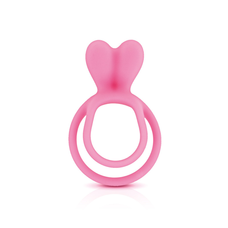 Glamy double cockring pink