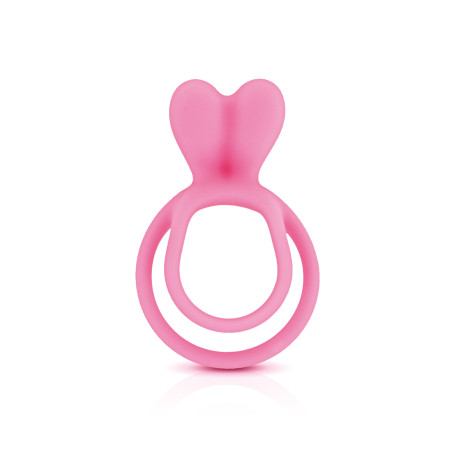 Glamy double cockring pink