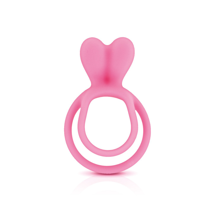 Glamy double cockring pink