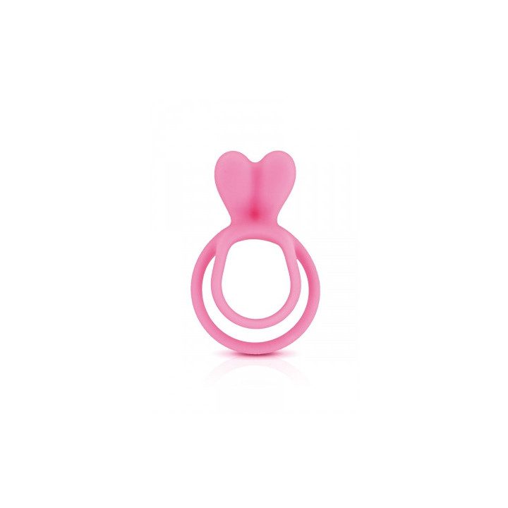Glamy double cockring pink