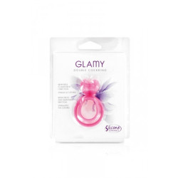 Glamy double cockring pink