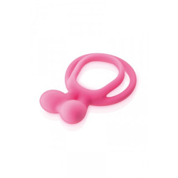 Glamy double cockring pink