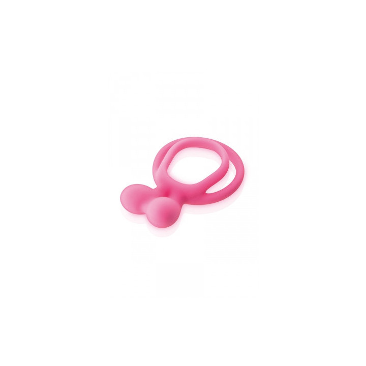 Glamy double cockring pink