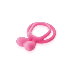 Glamy double cockring pink