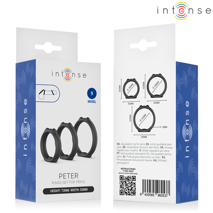 INTENSE - PETER ENSEMBLE DE 3 ANNEAUX PÉNIS MODÈLE 9