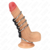 KINK - 5 ANNEAUX PÉNIS DE 3,7 CM À 5 CM EN MÉTAL RELIES PAR DU CUIR