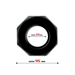 Anneau pour le Pénis Polygonal Super Flexible 2.2 cm Noir