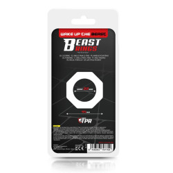 Anneau pour le Pénis Polygonal Super Flexible 2.2 cm Noir