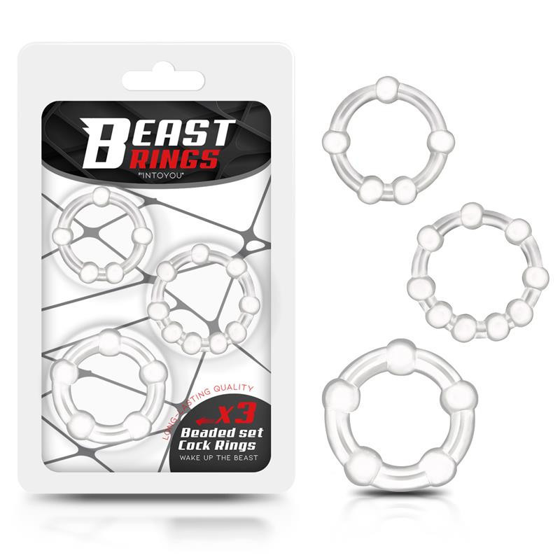 Ensemble de 3 Anneaux pour le Pénis Flexibles Transparent