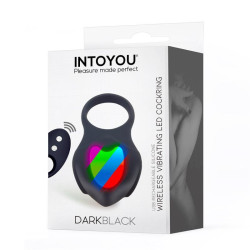 Darkblack Anneau Vibrant avec Led Contrôle à Distance USB Silicone