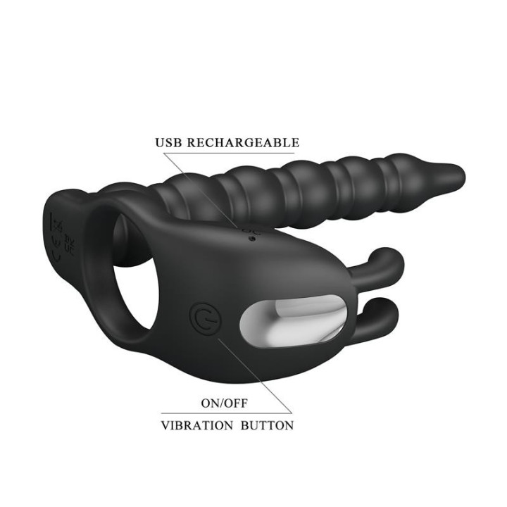 Cockring vibrant et stimulateur couple