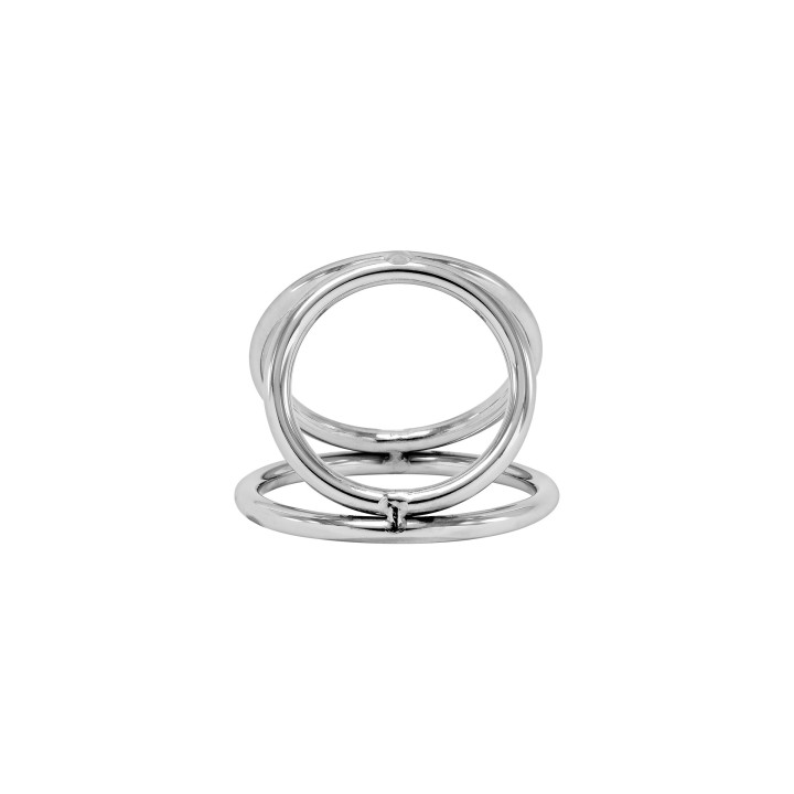 Triple Ring, cockring métal 3 anneaux 4,5/3,2/3,7cm