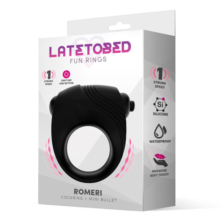 Romeri Anneau + Balle Vibrante Silicone Noir