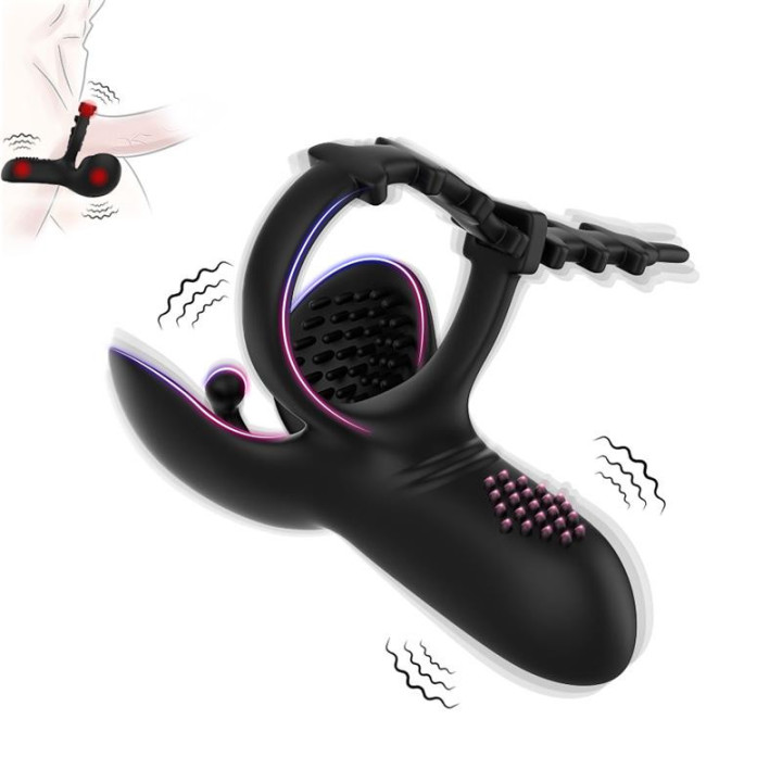 Anneau Vibrant pour Pénis et Testicules Ajustable